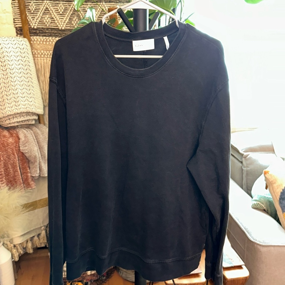 BLDWN Men's Black Long Sleeve Crewneck Sweatshirt XL